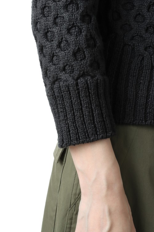 jun mikami hand cotton knit　charcoal Hand-Knitted Remake Knitwear by JUN MIKAMI – COVERCHORD
