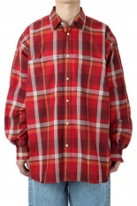 DAIWA PIER39 Tech Work Shirts Flannel Plaids - D.RED (BE-88022)