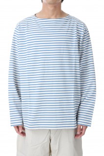 ORGANIC COTTON BORDER BASQUE SHIRT - BLUE (GL68882)