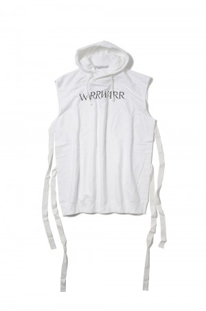 WIRRWARR SLEEVELESS HOODIE(5A004-0422-18)-WHITE-