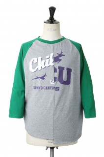 Baseball top / Mens size-GRAY /GREEN(cc22ss-07)