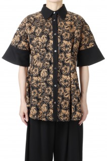 Flower Lace Flare Shirt -CAMEL LACE(E22SS/T-02)