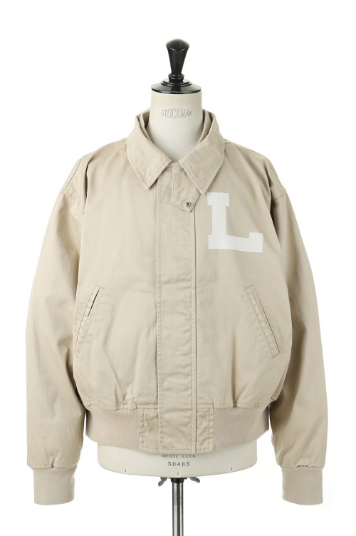 DOUBLE COLLAR VARSITY JACKET - BEIGE (22S-QGY5002