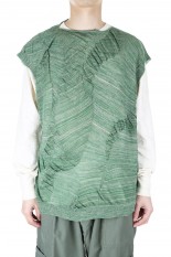 amachi. Waterscape Knit Vest(AY10-30)-Green-