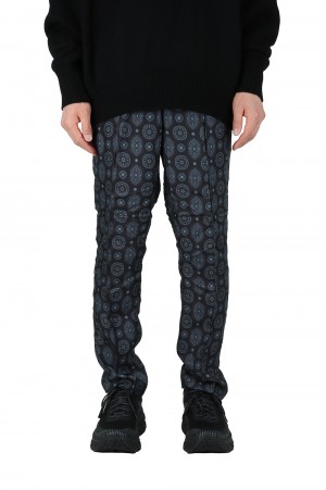 70’s Pattern Slacks Pants -BLACK (LEP208)
