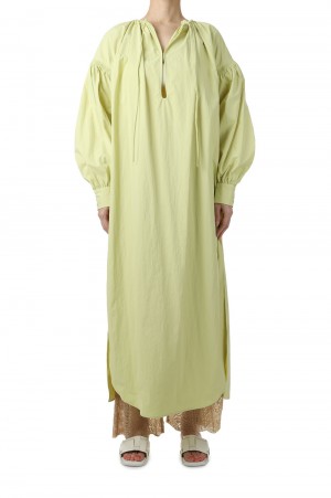 Gather Caftan Dress -GREEN YELLOW (12210310)