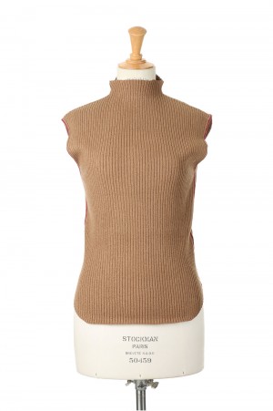 Highneck Rib Tanktop -CAMEL (12210513)