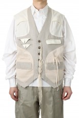 LINEN REVERSIBLE VEST(MID22SS-VT01)