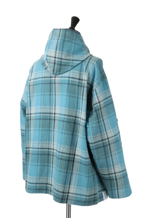 DESCENDANT BAJA HOODED PLAID SHIRT blue