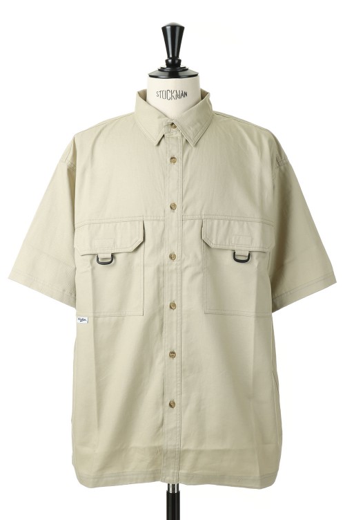 【美品】DESCENDANT FISHING SS SHIRT ANGLER COTTON TWILL FISHING SS SHIRT OG - KhaKee (221BRDS-SHM05