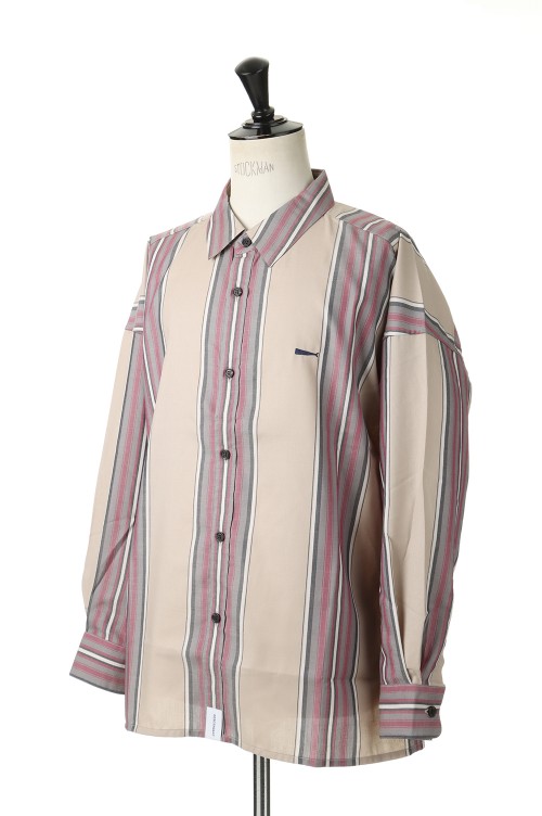 CHIEF MULTI STRIPE LS SHIRT FULL - BEIGE (221TQDS-SHM01 ...