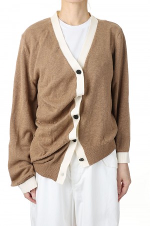 Cotton W expressed cardigan -wood (KN0904-SA22)