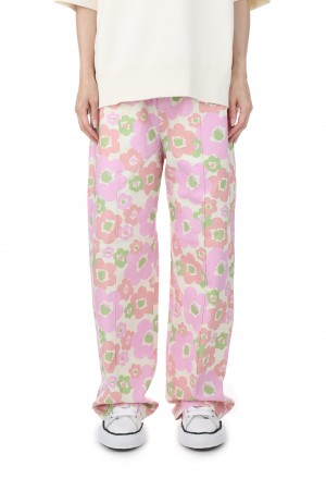 Flower print trousers -Ecru/Pink (FA-UX-TROU000063)