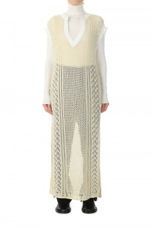 Pattern Lace Knitdress -NATURAL(12220310)