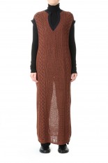 Pattern Lace Knitdress -CAMEL(12220310)