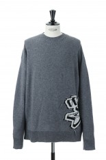 GRAFF CHUNKY KNIT CREWNECK/MEDIUM GREY/BLACK(OMHF22-RTW0663)