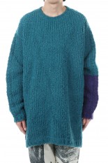 FUNKY CHUNKY KNIT LONG CREWNECK/IRISH AUBERGINE(OMHF22-RTW0662)