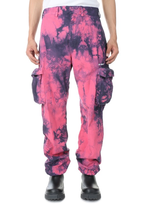 BOUNCE TIE DYE RIPST CARGO PANT/FUCSIA/WHITE(OMCF22-RTW0528