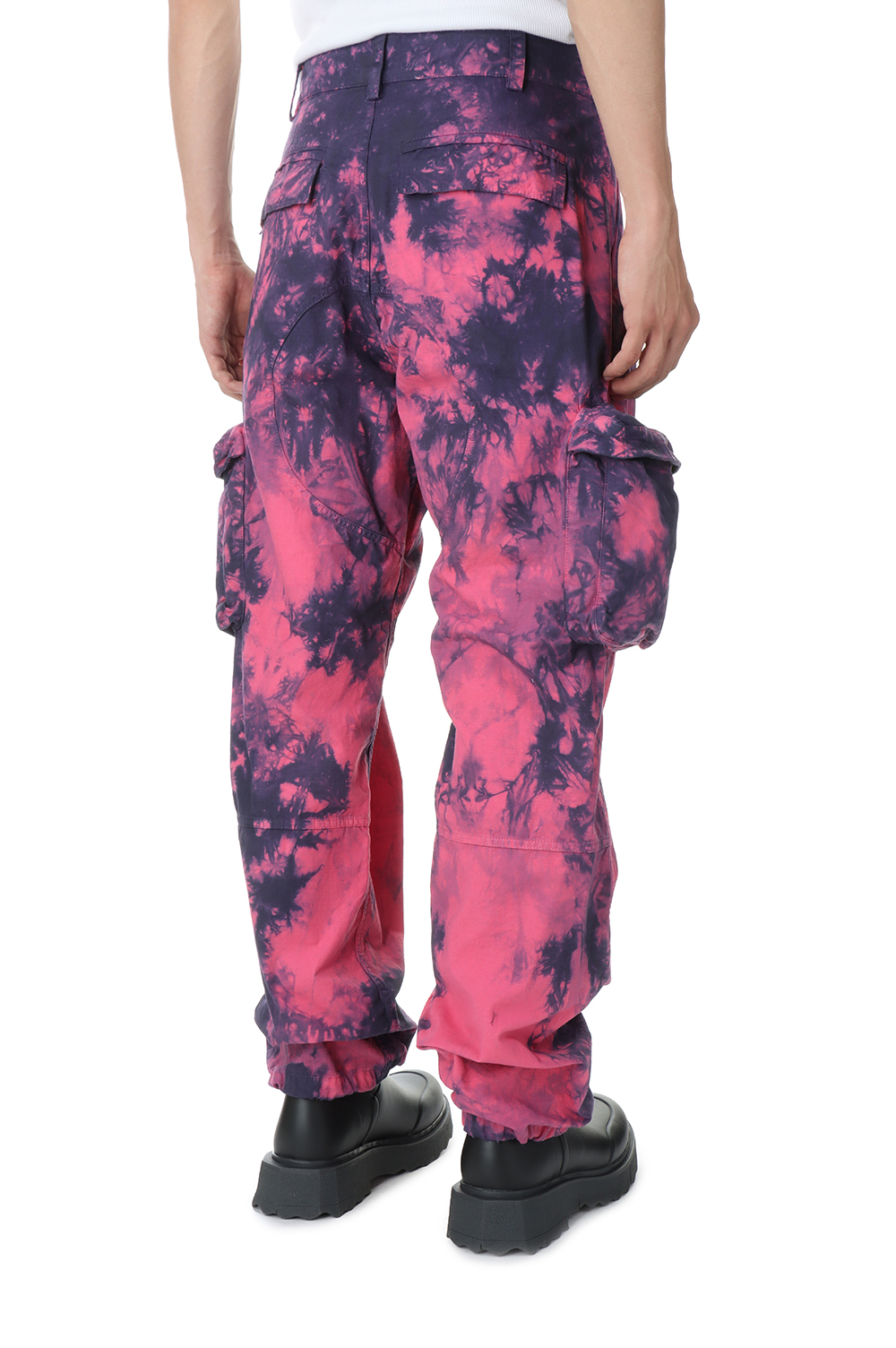 Off white tie dyed cargo pants justin 着用 Off White - tie-dyed cargo pants - メルカリ