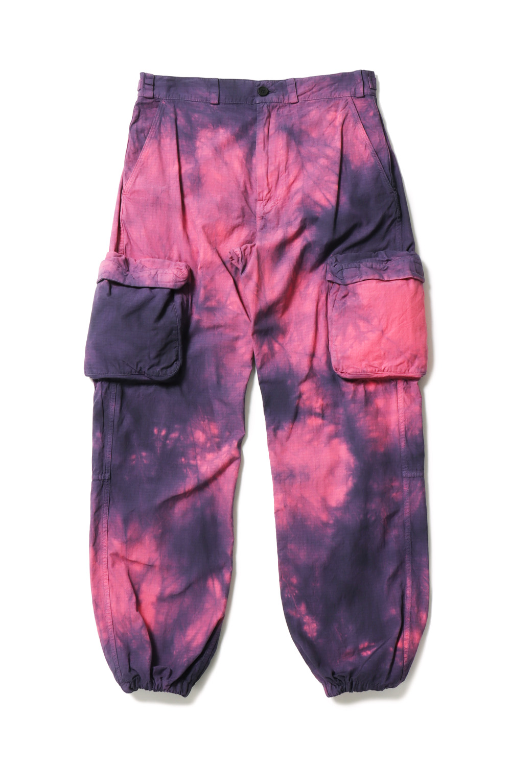BOUNCE TIE DYE RIPST CARGO PANT/FUCSIA/WHITE(OMCF22-RTW0528