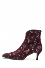 Floral Jacquard Boots-Bordeaux (MM22PF-AC302)