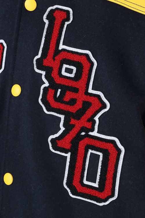 Tiger Varsity Leather Sleeve Varsity Jacket /MIDNIGHT BLUE