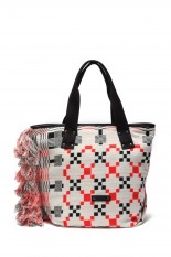 Geometric Jacquard Tote M -Gray (22-0428S) | セレクトショップ