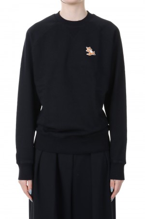 CHILLAX FOX PATCH CLASSIC SWEATSHIRT / XSサイズ -BLACK(GU00342KM0002)