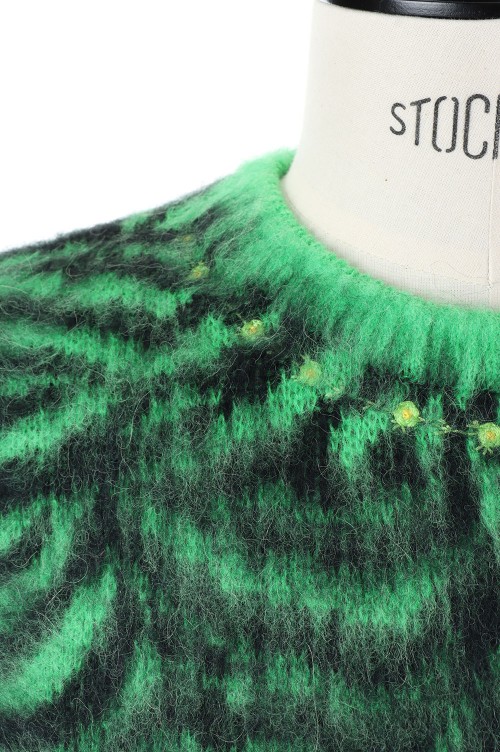 トップス doublet ZEBRA JACQUARD BRUSHED NO SLEEVE ZEBRA JACQUARD BRUSHED NO SLEEVE TOPS-GREEN-(22AW43KN81