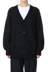 mohair shaggy Vneck cardigan-BLACK(SL7W-347)
