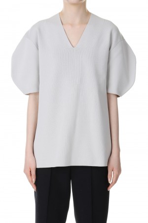 Round form long knit tops-LIGHT BEIGE(460FAS70-0070)