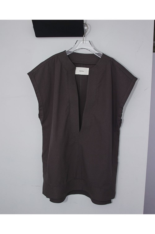 Cotton Keyneck Pullover -CHARCOAL GRAY(12110427) | セレクト