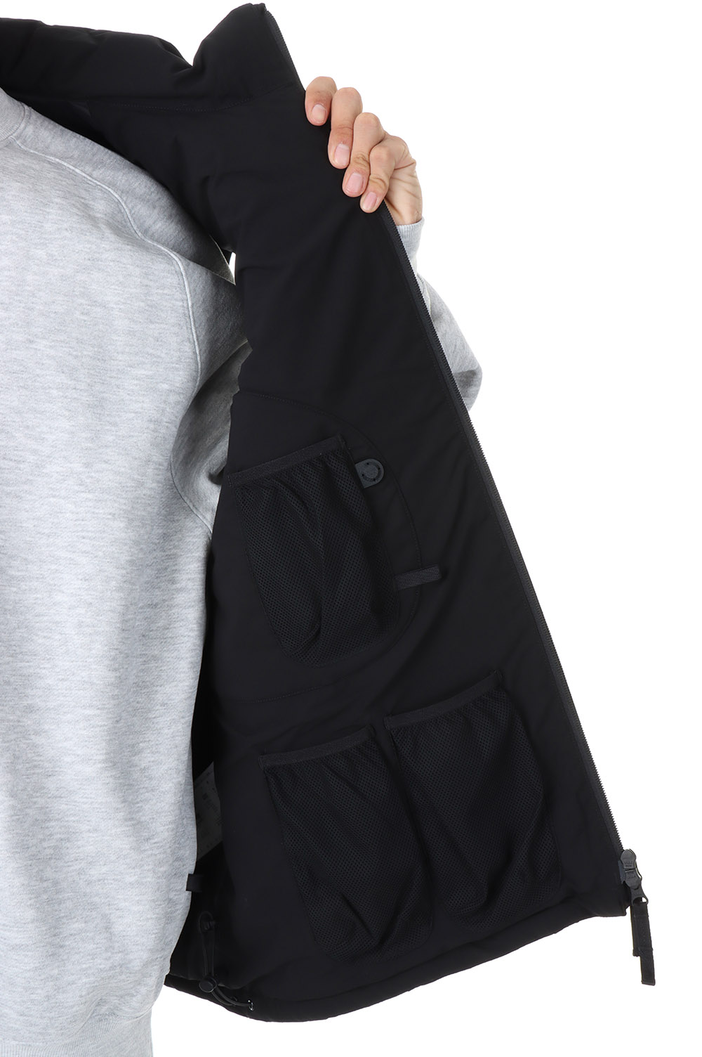 TECH QUILT STAND COLLAR LINER VEST - BLACK (BJ-24022W