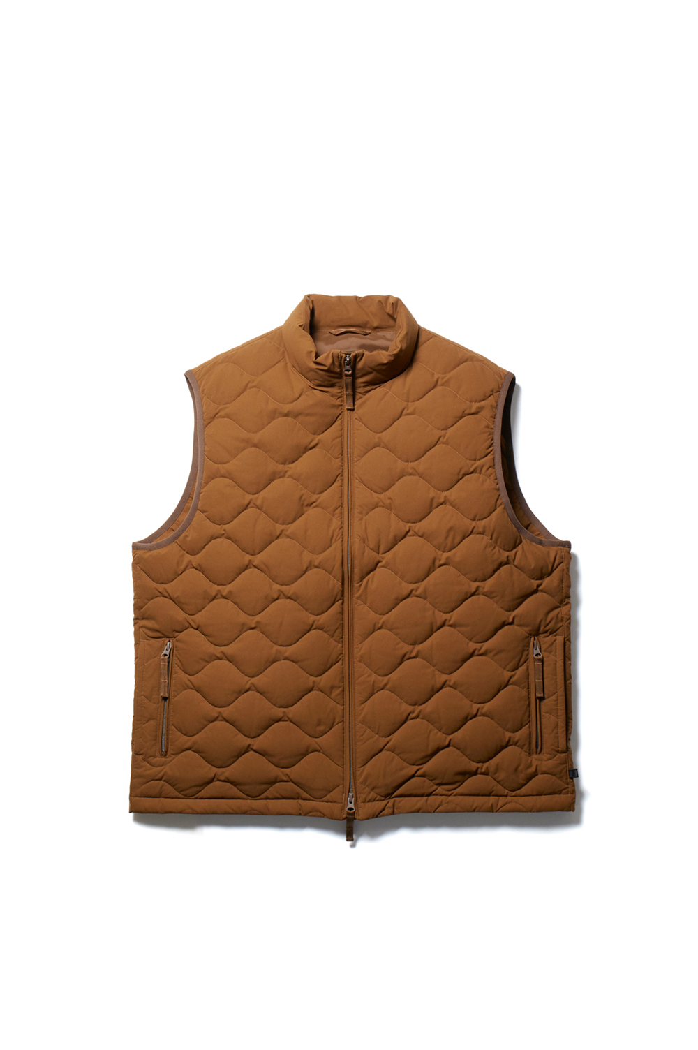 TECH QUILT STAND COLLAR LINER VEST - BROWN (BJ-24022W