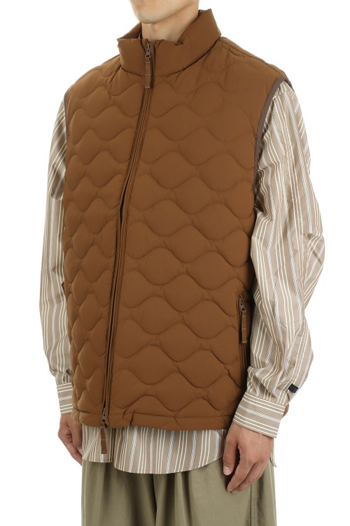 TECH QUILT STAND COLLAR LINER VEST - BROWN (BJ-24022W) |  セレクトショップ｜DeepInsideinc.com Store