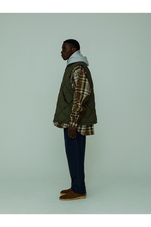 TECH QUILT STAND COLLAR LINER VEST - OLIVE (BJ-24022W) | セレクト