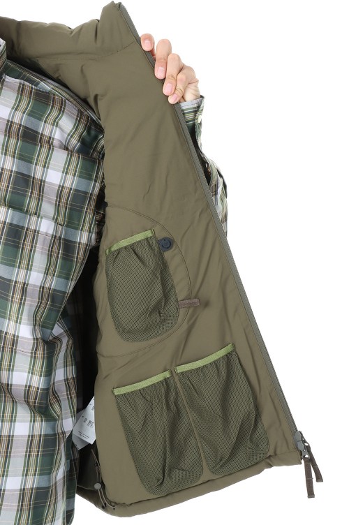 TECH QUILT STAND COLLAR LINER VEST - OLIVE (BJ-24022W