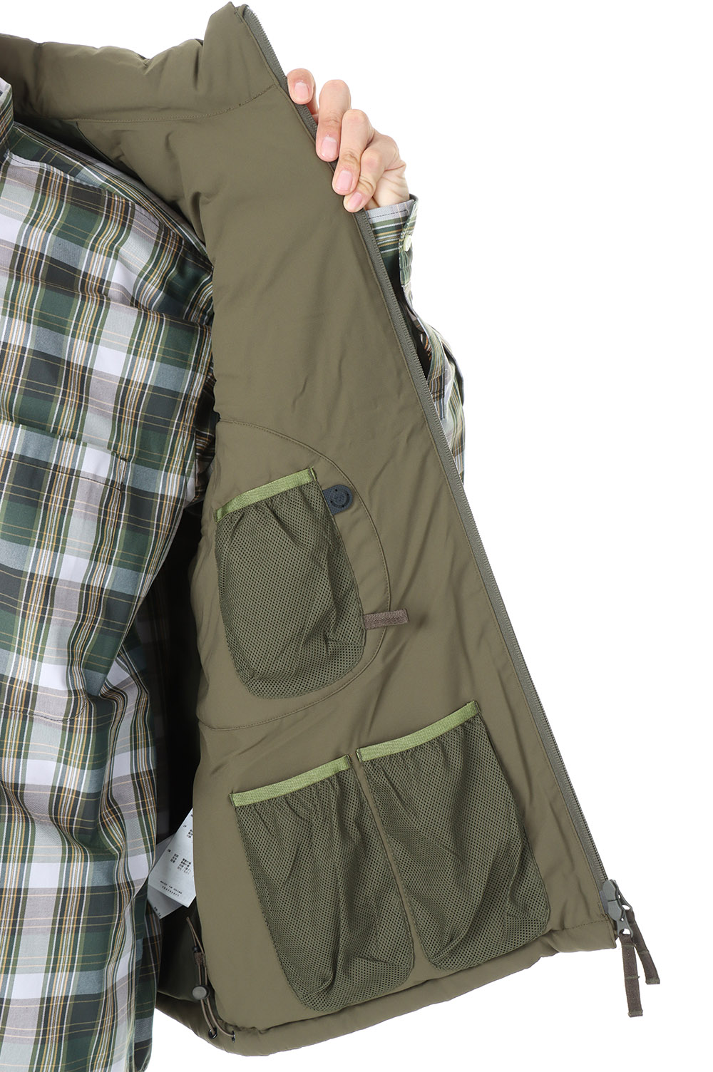 TECH QUILT STAND COLLAR LINER VEST - OLIVE (BJ-24022W