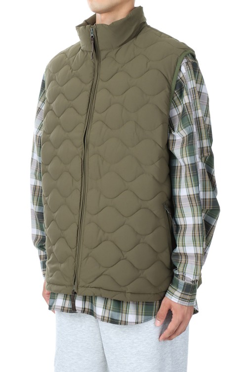 TECH QUILT STAND COLLAR LINER VEST - OLIVE (BJ-24022W) | セレクト
