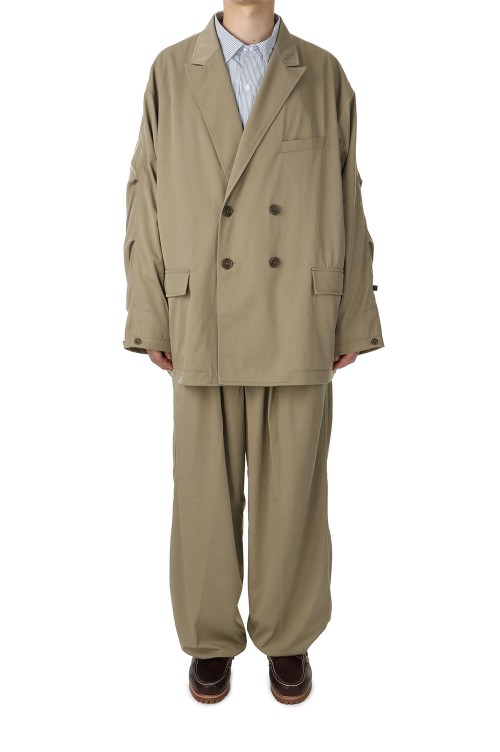 TECH DOUBLE-BREASTED JACKET TWILL - BEIGE (BJ-57022W) |  セレクトショップ｜DeepInsideinc.com Store