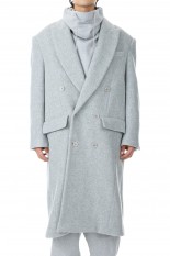 DOUBLE-BREASTED COAT(GRY/WO C41 AW22)