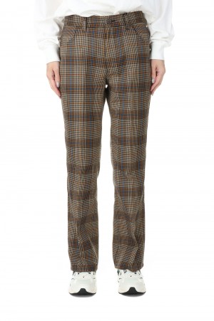 PLAID PANTS/BROWN(22AMSPA03)