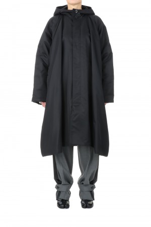 iirot Nylon Satin Patted Coat Black コート