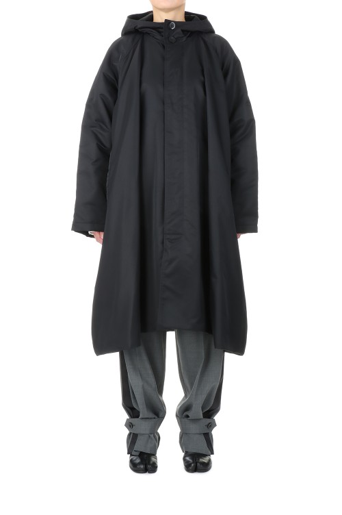 iirot Nylon Satin Patted Coat Black コート