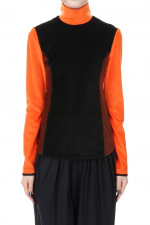 Velour Jersey High Neck Top -Black (MM22FW-JS058)
