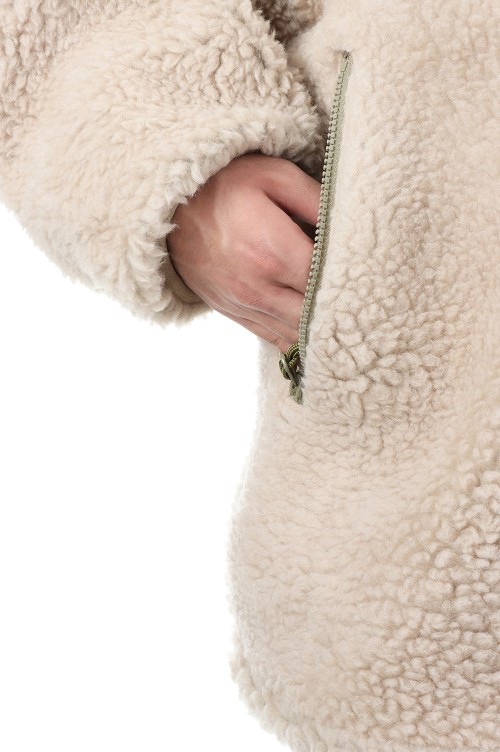 Wool Boa Fleece Field Jacket - Beige (NA2252N) | セレクト Wool Boa Fleece Field Jacket - Beige (NA2252N) | セレクト