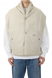 Lightweight Twill Mountain Down Cape - Light Beige (NN8256N)