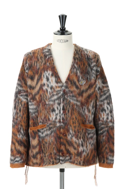MIX ANIMAL JACQUARD BRUSHED CARDIGAN