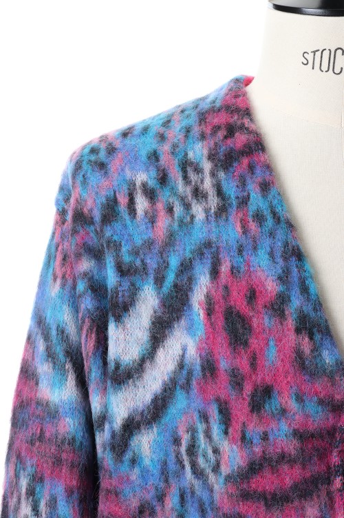 MIX ANIMAL JACQUARD BRUSHED CARDIGAN