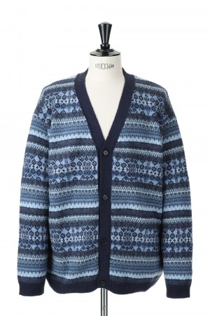 Fair Isle Cardigan(US2256)-001/BLUE 